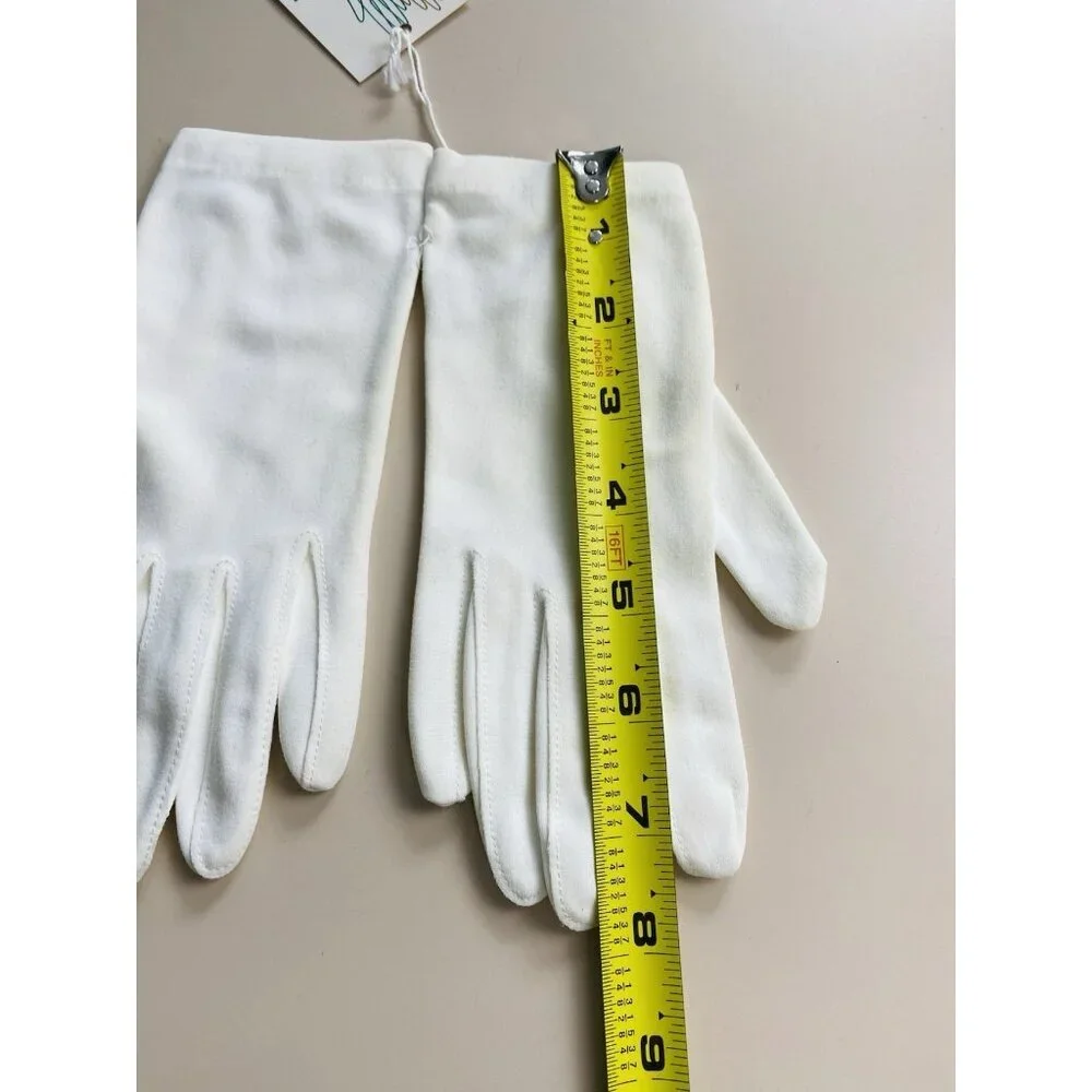 Vintage White Fashion Gloves Magic Motion By Kayser Wrist Length Nylon, Unused